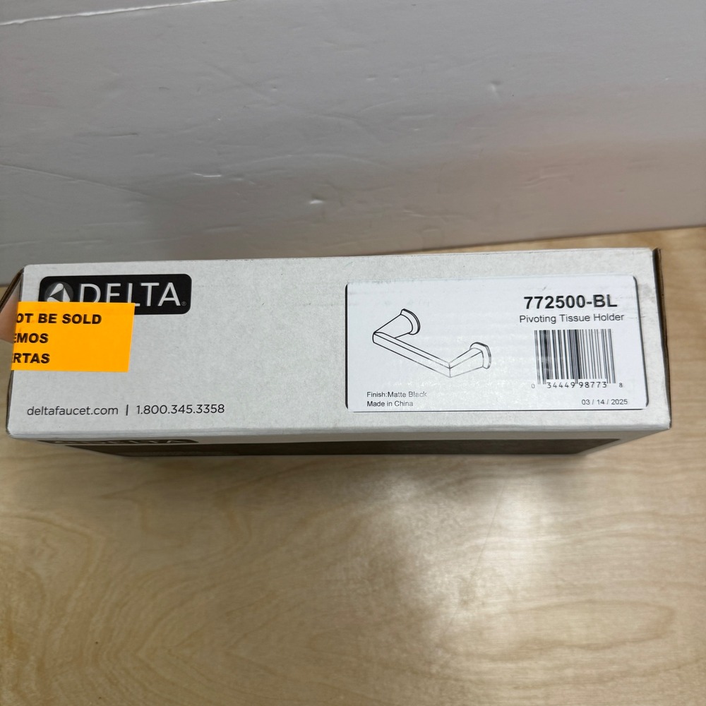 Delta 772500-BL Pivoting Tissue Holder Matte Black Toilet Paper Holder NEW
